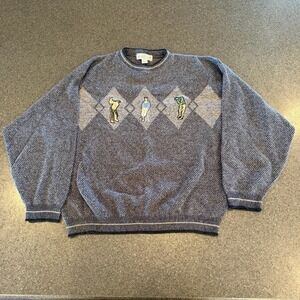 Vintage‎ Grand slam Embroidered Blue Golfers Sweater Size XL